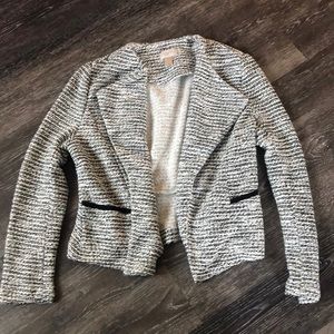 Ann Taylor LOFT Cotton Blazer Black and White